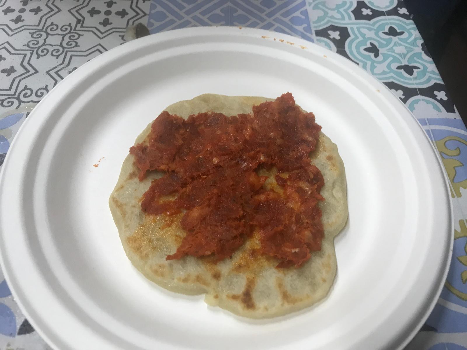 Arepa con sobrasada