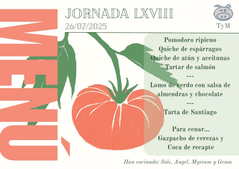 Menú de la 68